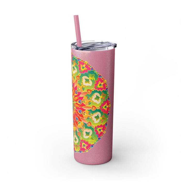 Colorful Mandala Skinny Tumbler - 20oz - Hot & Cold Mug - Blululi