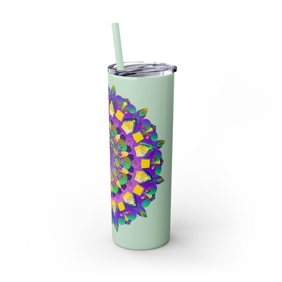 Colorful Mandala Skinny Tumbler - 20oz - Hot & Cold Mug - Blululi