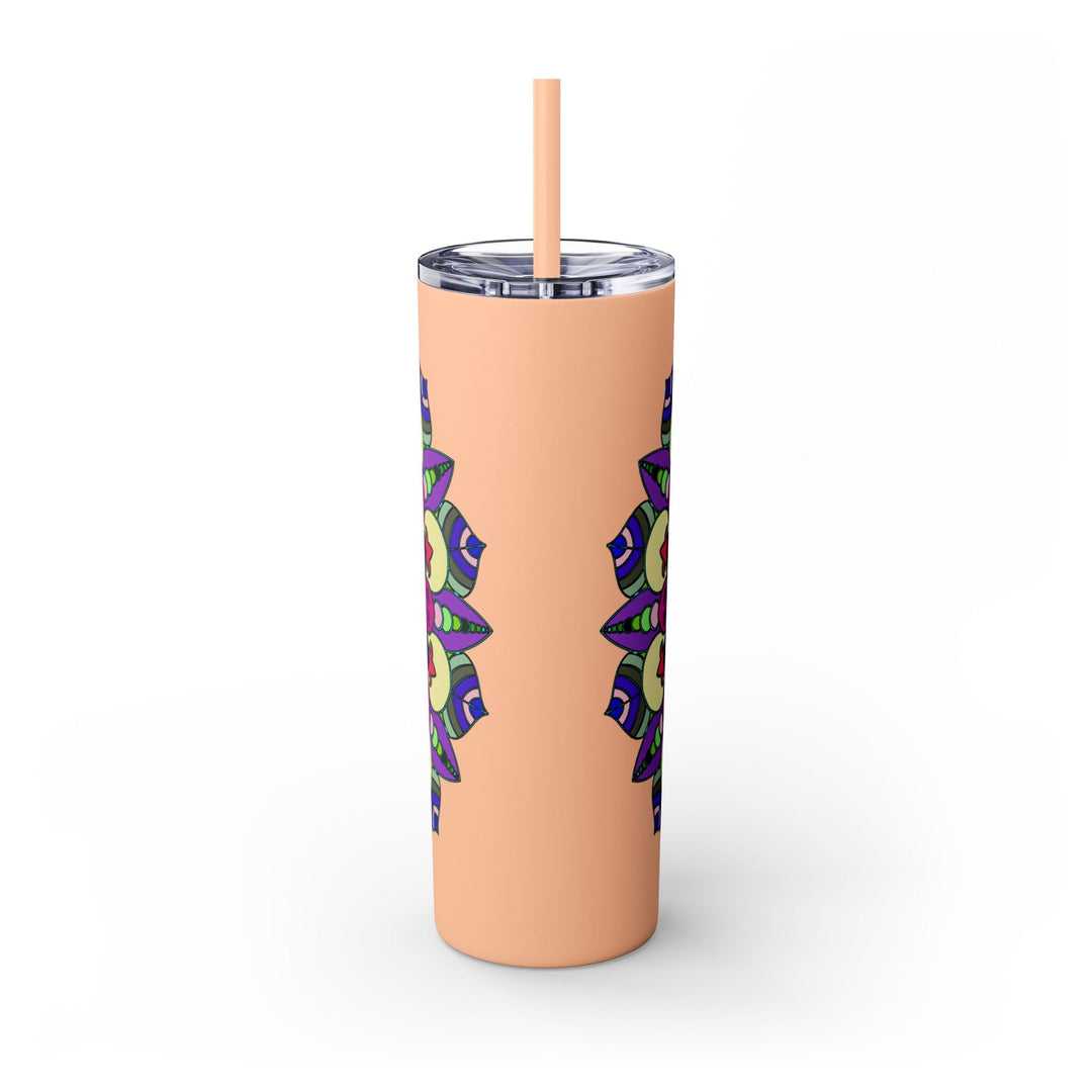 Colorful Mandala Skinny Tumbler - 20oz, Hot & Cold Mug - Blululi