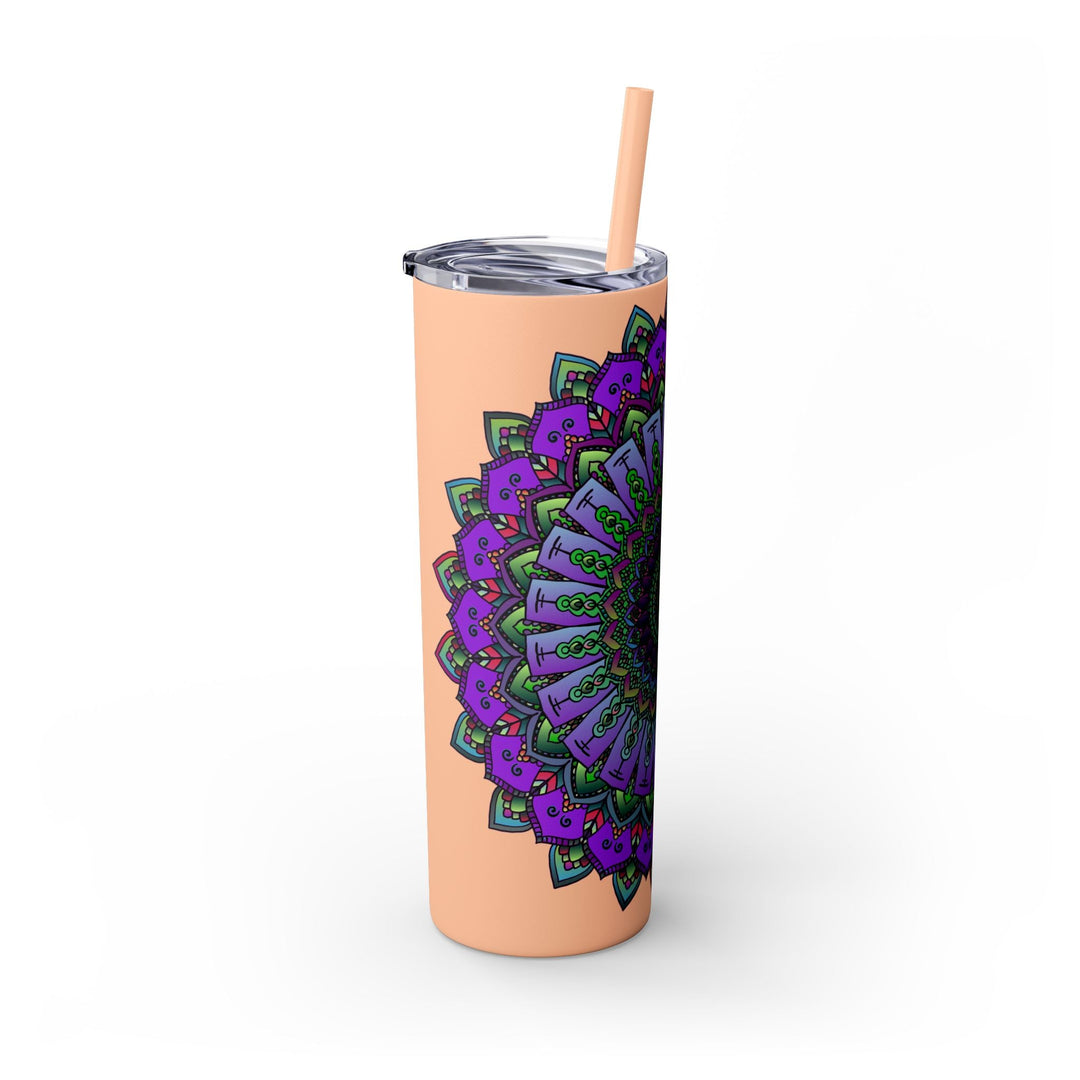 Colorful Mandala Skinny Tumbler - 20oz - Hot & Cold Mug - Blululi