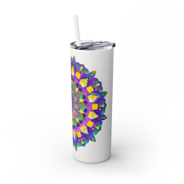 Colorful Mandala Skinny Tumbler - 20oz - Hot & Cold Mug - Blululi