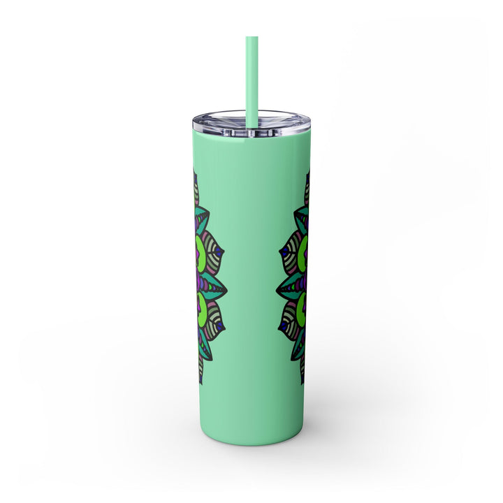 Colorful Mandala Skinny Tumbler - 20oz - Hot & Cold Mug - Blululi