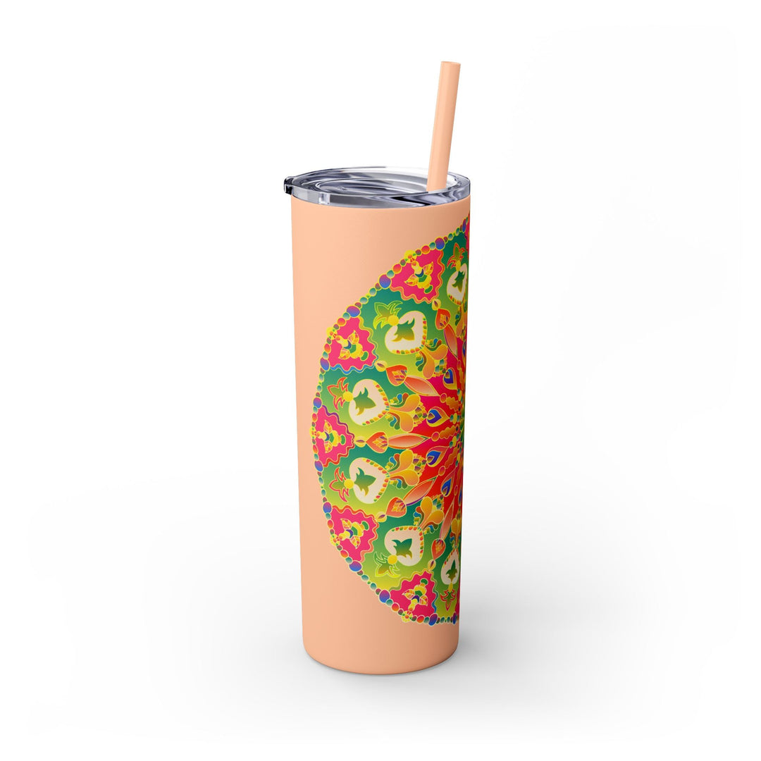 Colorful Mandala Skinny Tumbler - 20oz - Hot & Cold Mug - Blululi