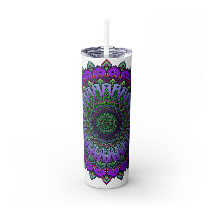 Colorful Mandala Skinny Tumbler - 20oz - Hot & Cold Mug - Blululi