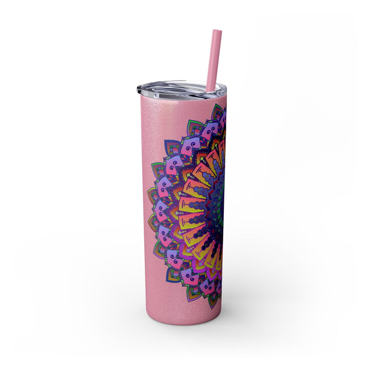 Colorful Mandala Skinny Tumbler - 20oz - Hot & Cold Mug - Blululi