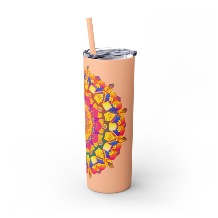 Colorful Mandala Skinny Tumbler - 20oz - Hot & Cold Mug - Blululi