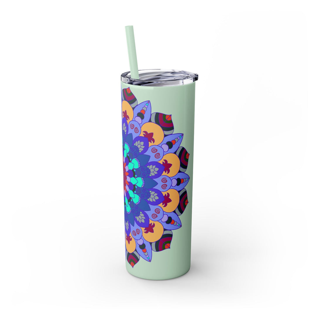 Colorful Mandala Skinny Tumbler - 20oz - Hot & Cold Mug - Blululi