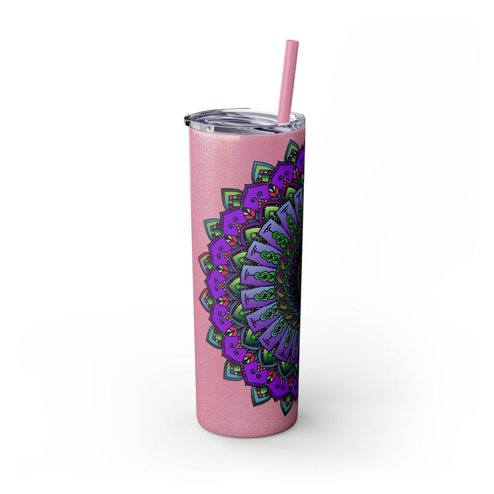 Colorful Mandala Skinny Tumbler - 20oz - Hot & Cold Mug - Blululi