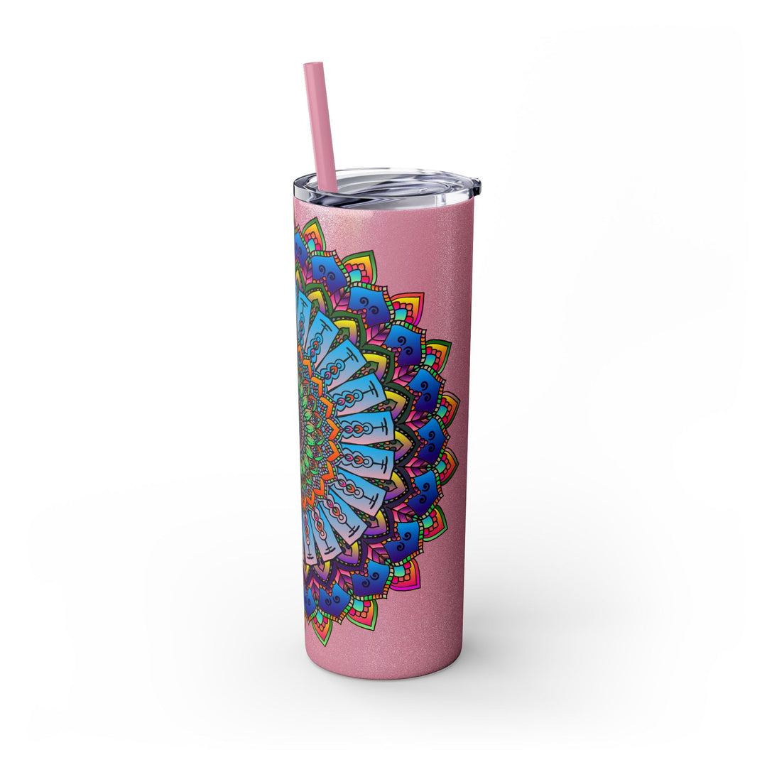 Colorful Mandala Skinny Tumbler - 20oz, Hot & Cold Mug - Blululi