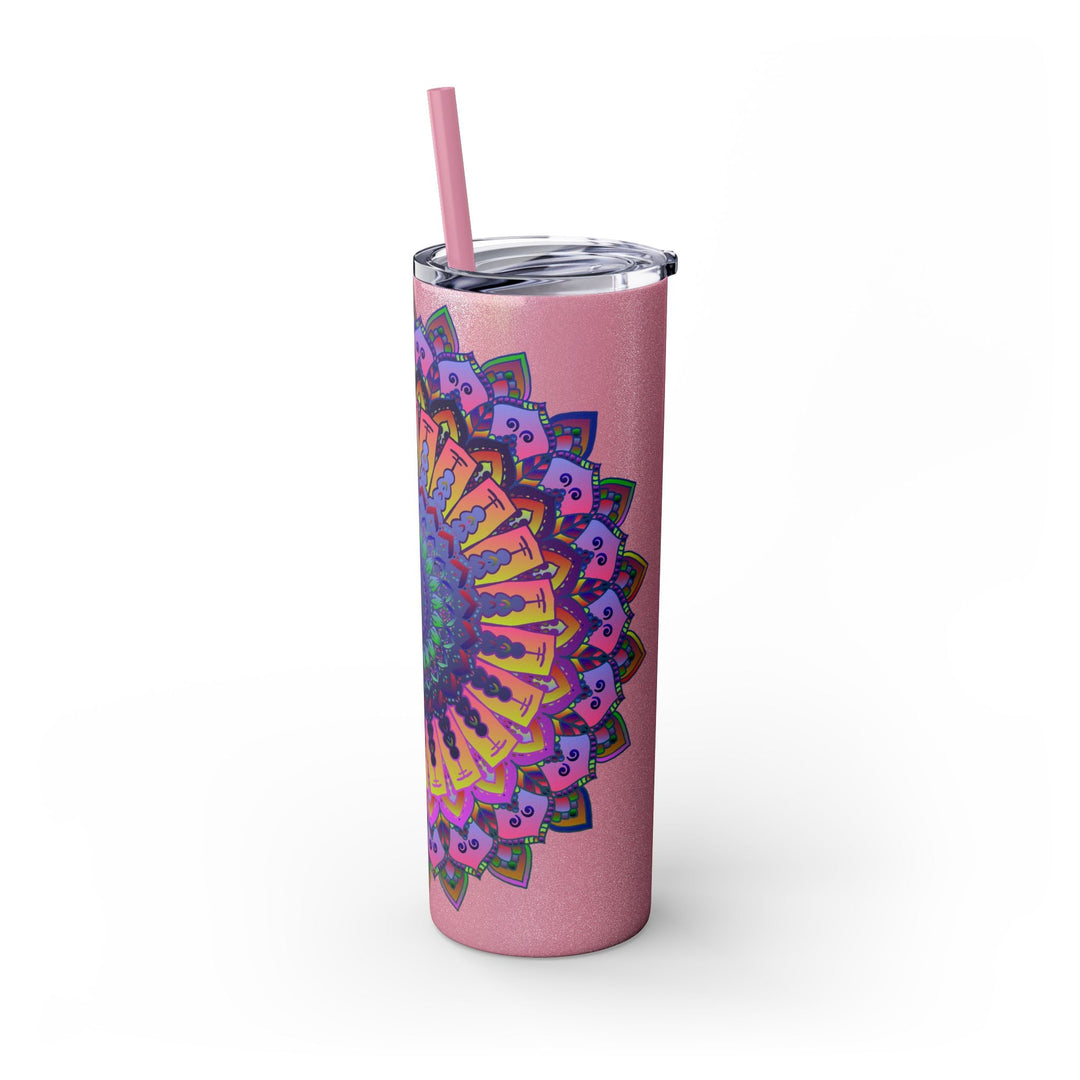 Colorful Mandala Skinny Tumbler - 20oz - Hot & Cold Mug - Blululi