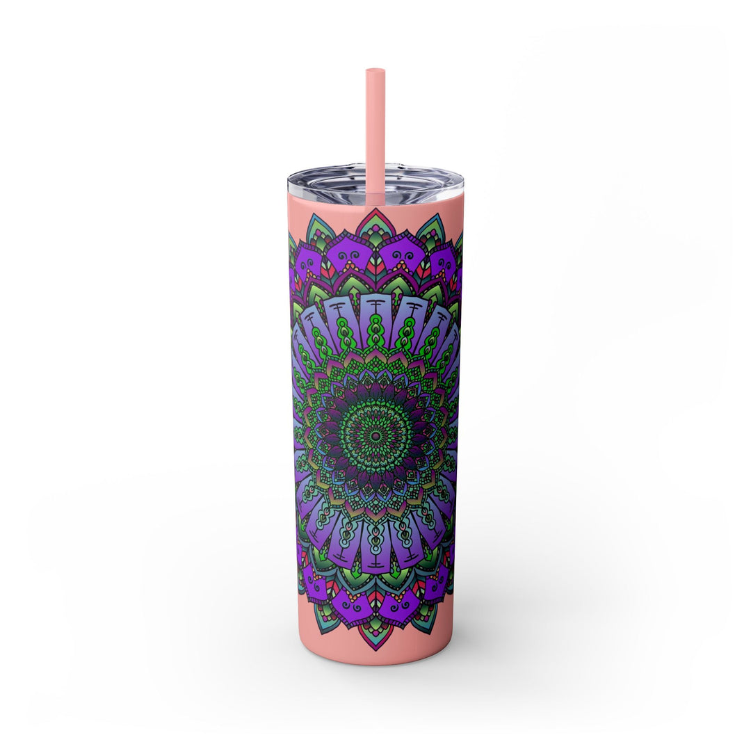 Colorful Mandala Skinny Tumbler - 20oz - Hot & Cold Mug - Blululi