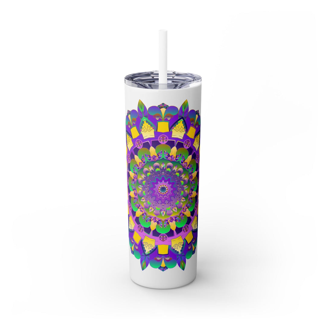 Colorful Mandala Skinny Tumbler - 20oz - Hot & Cold Mug - Blululi