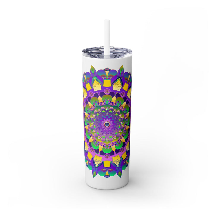 Colorful Mandala Skinny Tumbler - 20oz - Hot & Cold Mug - Blululi