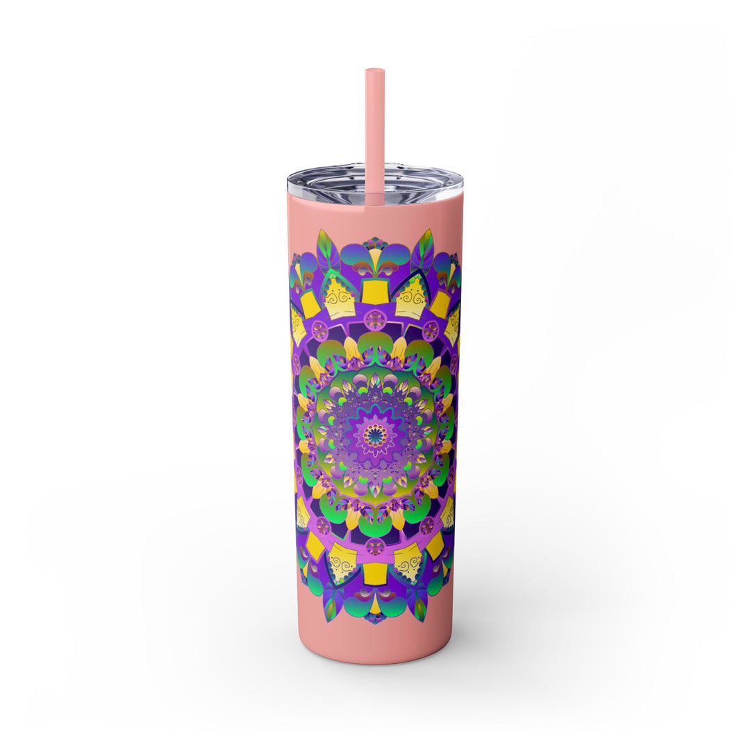 Colorful Mandala Skinny Tumbler - 20oz - Hot & Cold Mug - Blululi