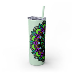 Colorful Mandala Skinny Tumbler - 20oz - Hot & Cold Mug - Blululi