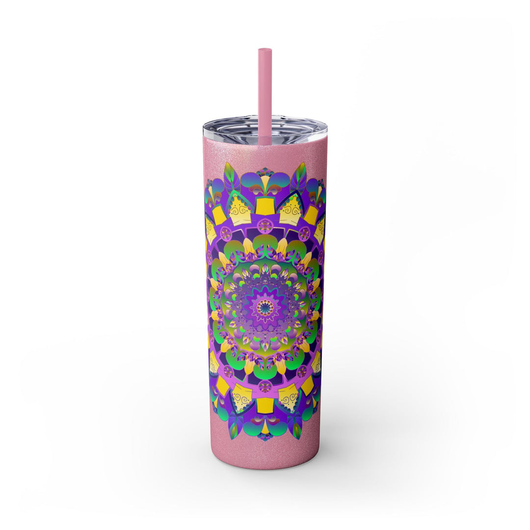 Colorful Mandala Skinny Tumbler - 20oz - Hot & Cold Mug - Blululi