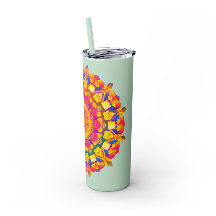 Colorful Mandala Skinny Tumbler - 20oz - Hot & Cold Mug - Blululi