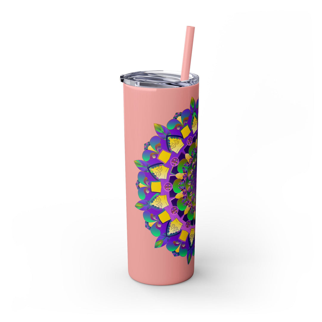 Colorful Mandala Skinny Tumbler - 20oz - Hot & Cold Mug - Blululi