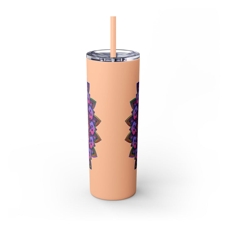 Colorful Mandala Skinny Tumbler - 20oz - Hot & Cold Mug - Blululi