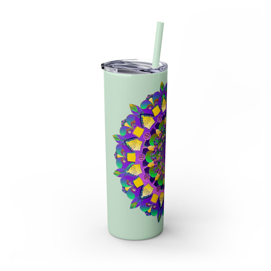 Colorful Mandala Skinny Tumbler - 20oz - Hot & Cold Mug - Blululi