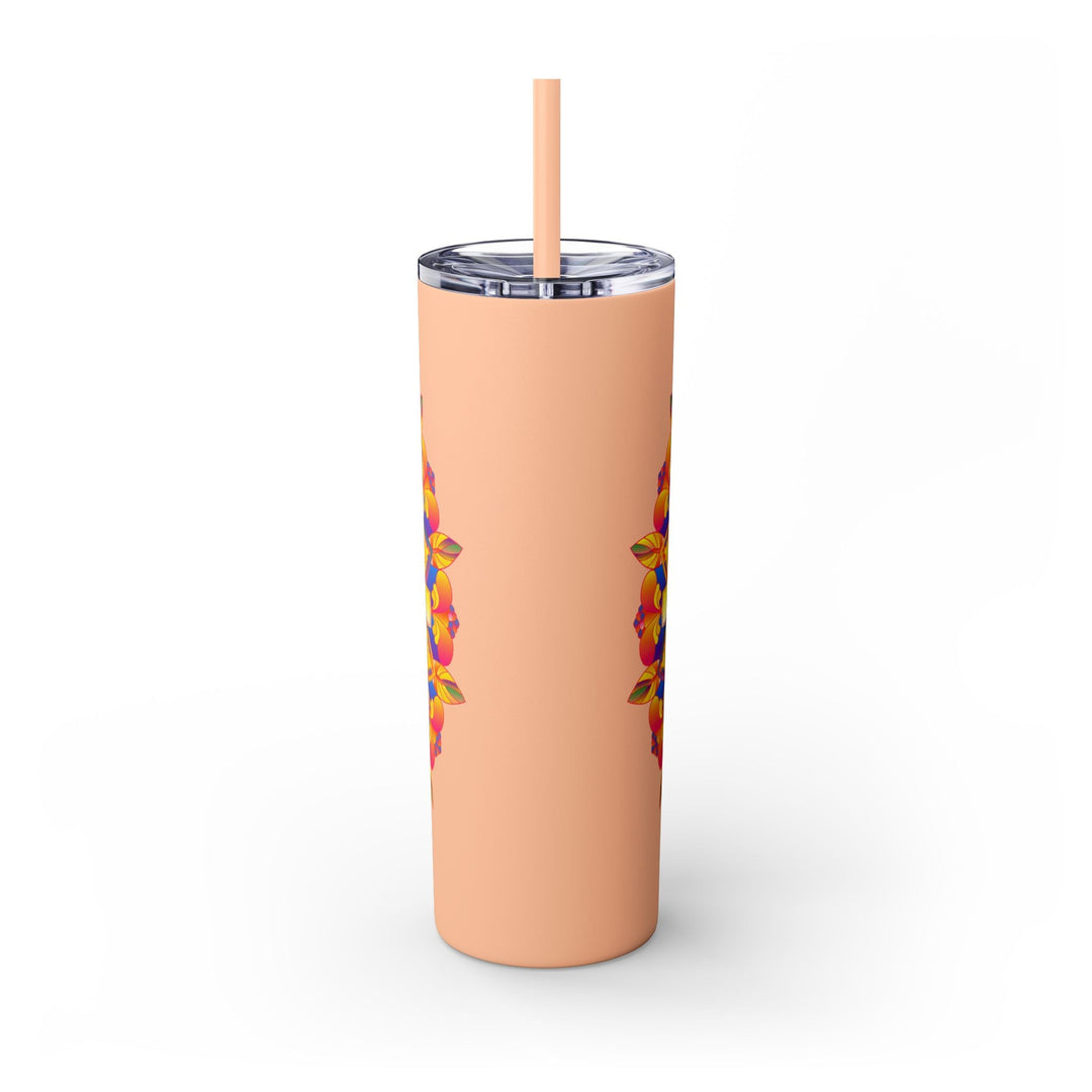 Colorful Mandala Skinny Tumbler - 20oz - Hot & Cold Mug - Blululi