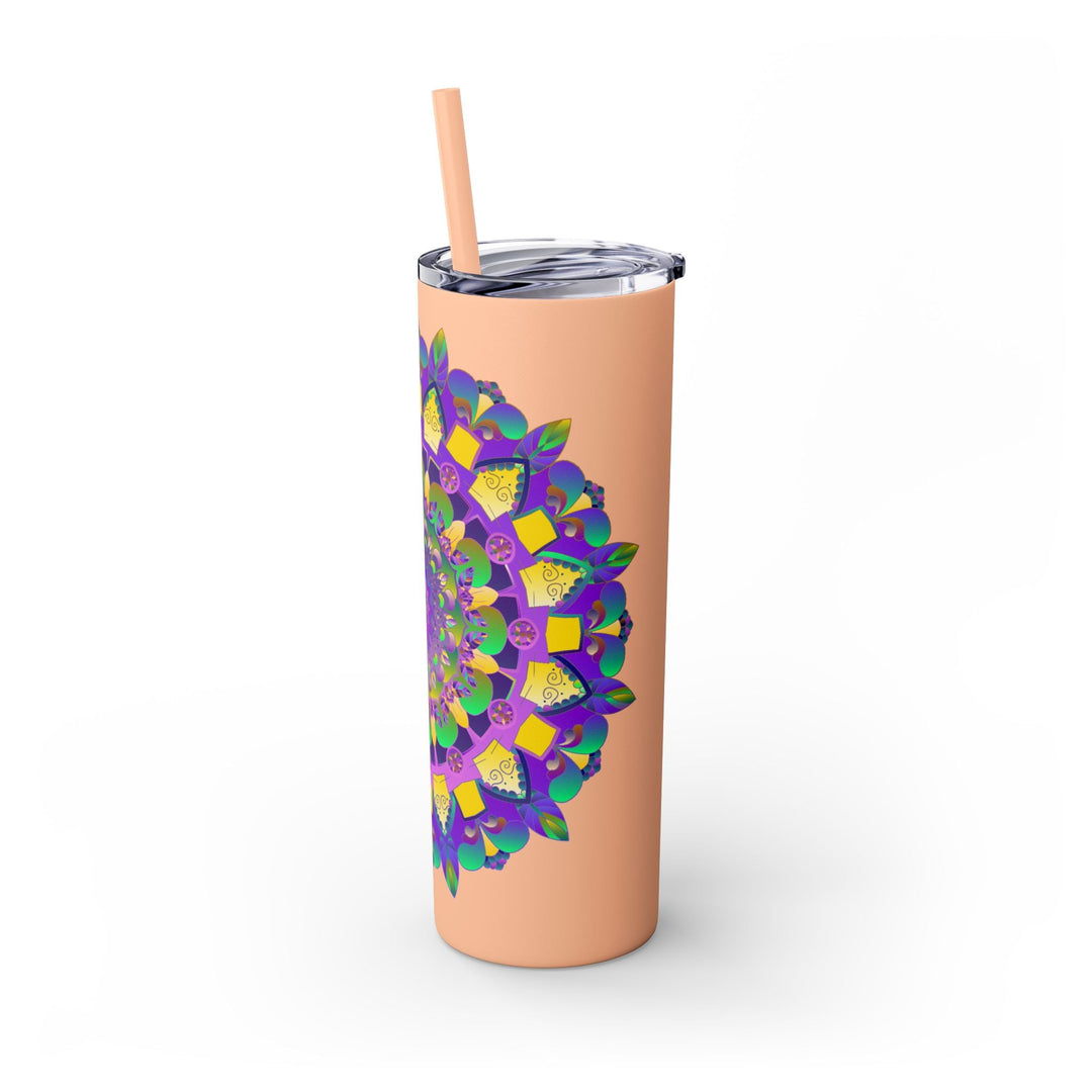 Colorful Mandala Skinny Tumbler - 20oz - Hot & Cold Mug - Blululi