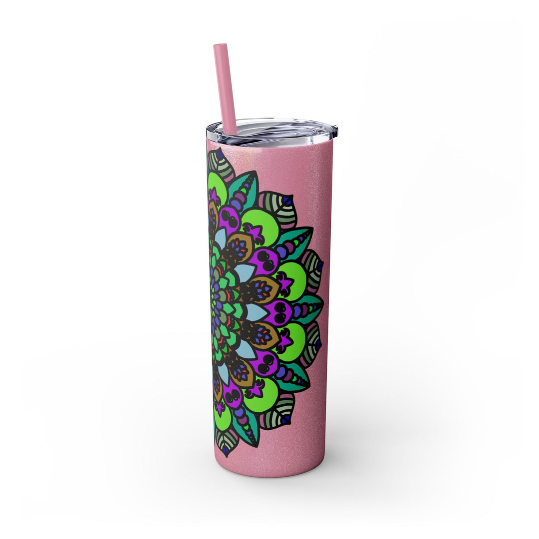 Colorful Mandala Skinny Tumbler - 20oz - Hot & Cold Mug - Blululi