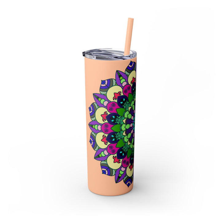 Colorful Mandala Skinny Tumbler - 20oz, Hot & Cold Mug - Blululi