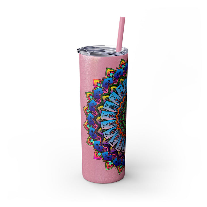 Colorful Mandala Skinny Tumbler - 20oz, Hot & Cold Mug - Blululi