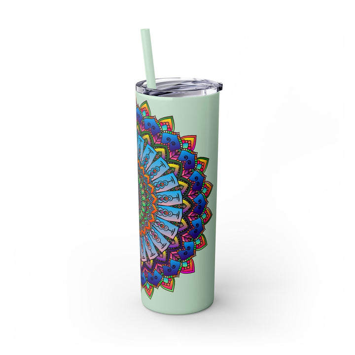 Colorful Mandala Skinny Tumbler - 20oz, Hot & Cold Mug - Blululi