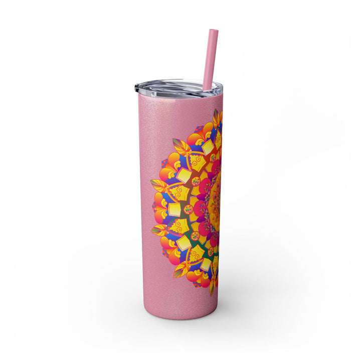 Colorful Mandala Skinny Tumbler - 20oz - Hot & Cold Mug - Blululi