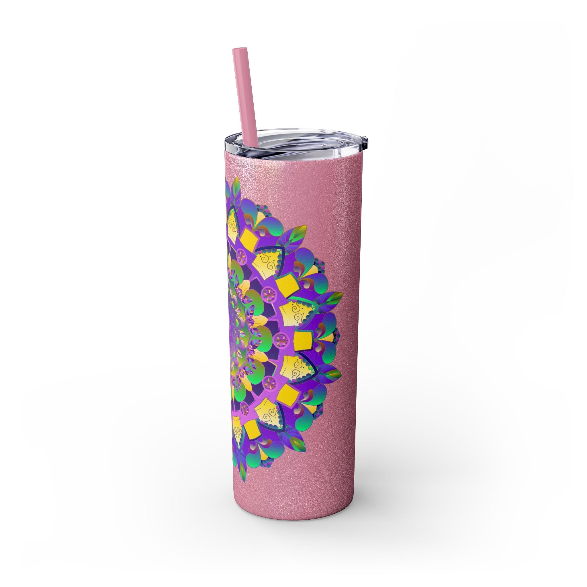 Colorful Mandala Skinny Tumbler - 20oz - Hot & Cold Mug - Blululi