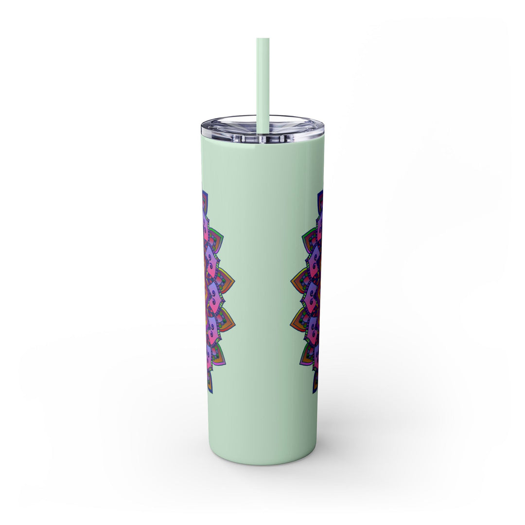 Colorful Mandala Skinny Tumbler - 20oz - Hot & Cold Mug - Blululi