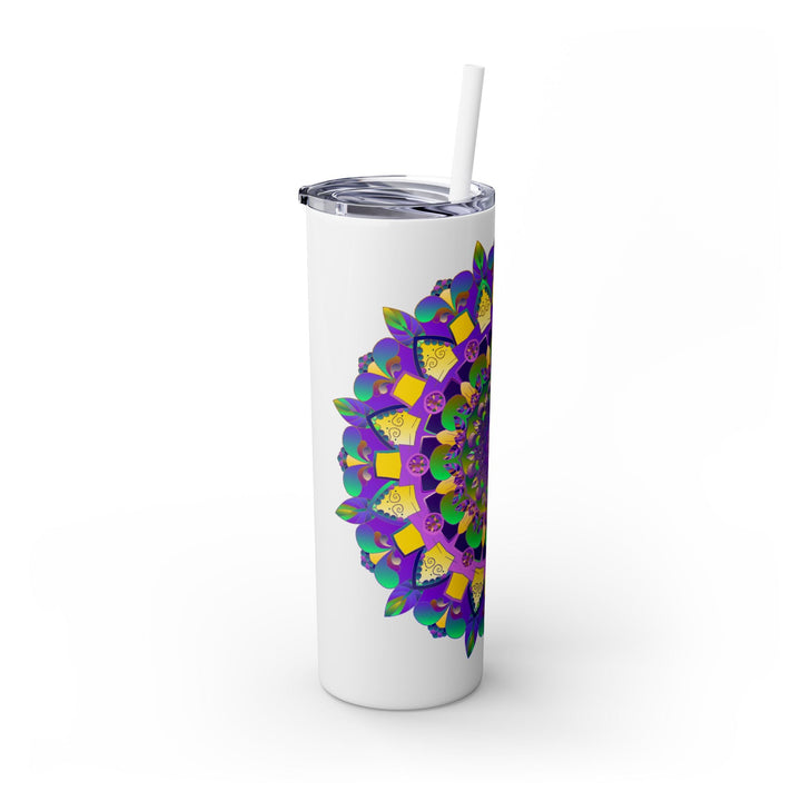 Colorful Mandala Skinny Tumbler - 20oz - Hot & Cold Mug - Blululi