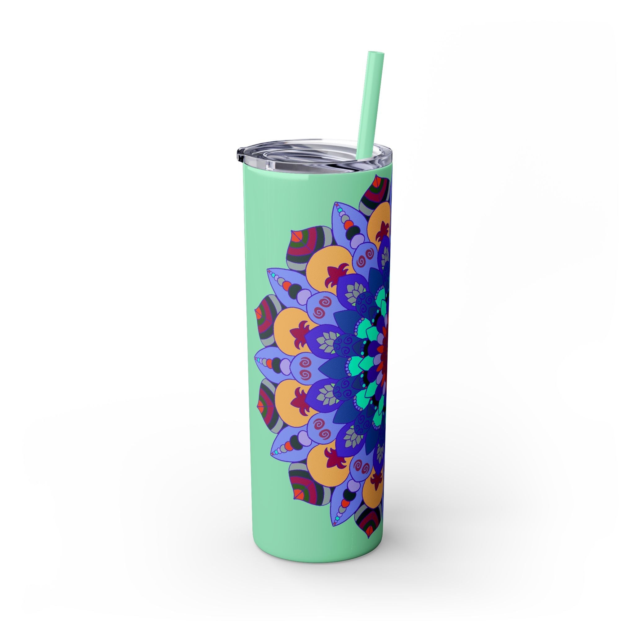 Colorful Mandala Skinny Tumbler - 20oz - Hot & Cold Mug - Blululi