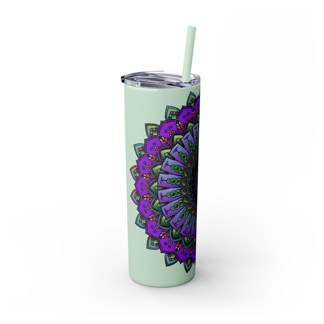 Colorful Mandala Skinny Tumbler - 20oz - Hot & Cold Mug - Blululi