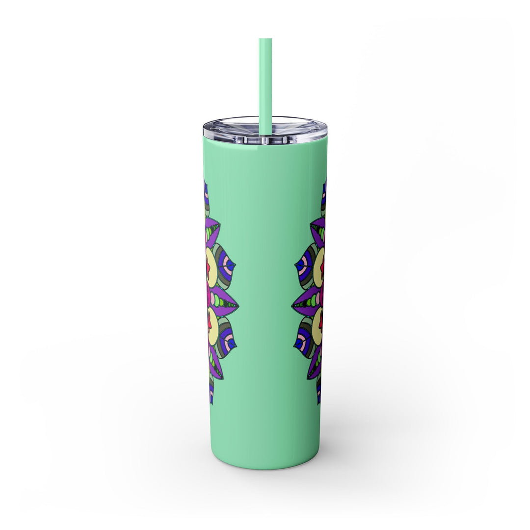 Colorful Mandala Skinny Tumbler - 20oz, Hot & Cold Mug - Blululi