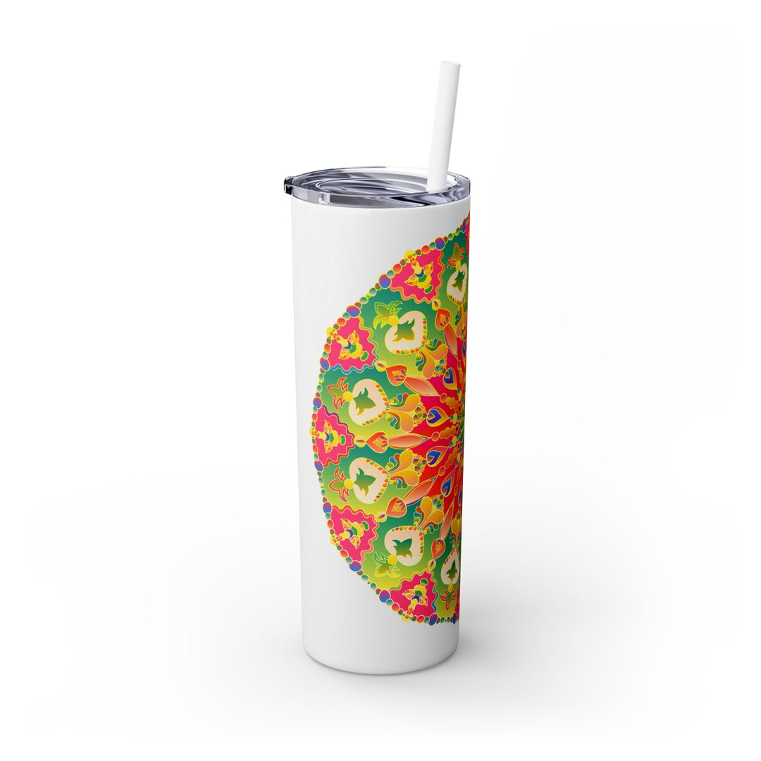 Colorful Mandala Skinny Tumbler - 20oz - Hot & Cold Mug - Blululi