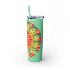Colorful Mandala Skinny Tumbler - 20oz - Hot & Cold Mug - Blululi