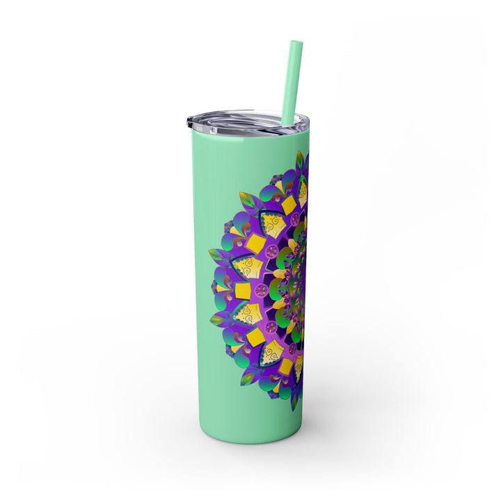 Colorful Mandala Skinny Tumbler - 20oz - Hot & Cold Mug - Blululi