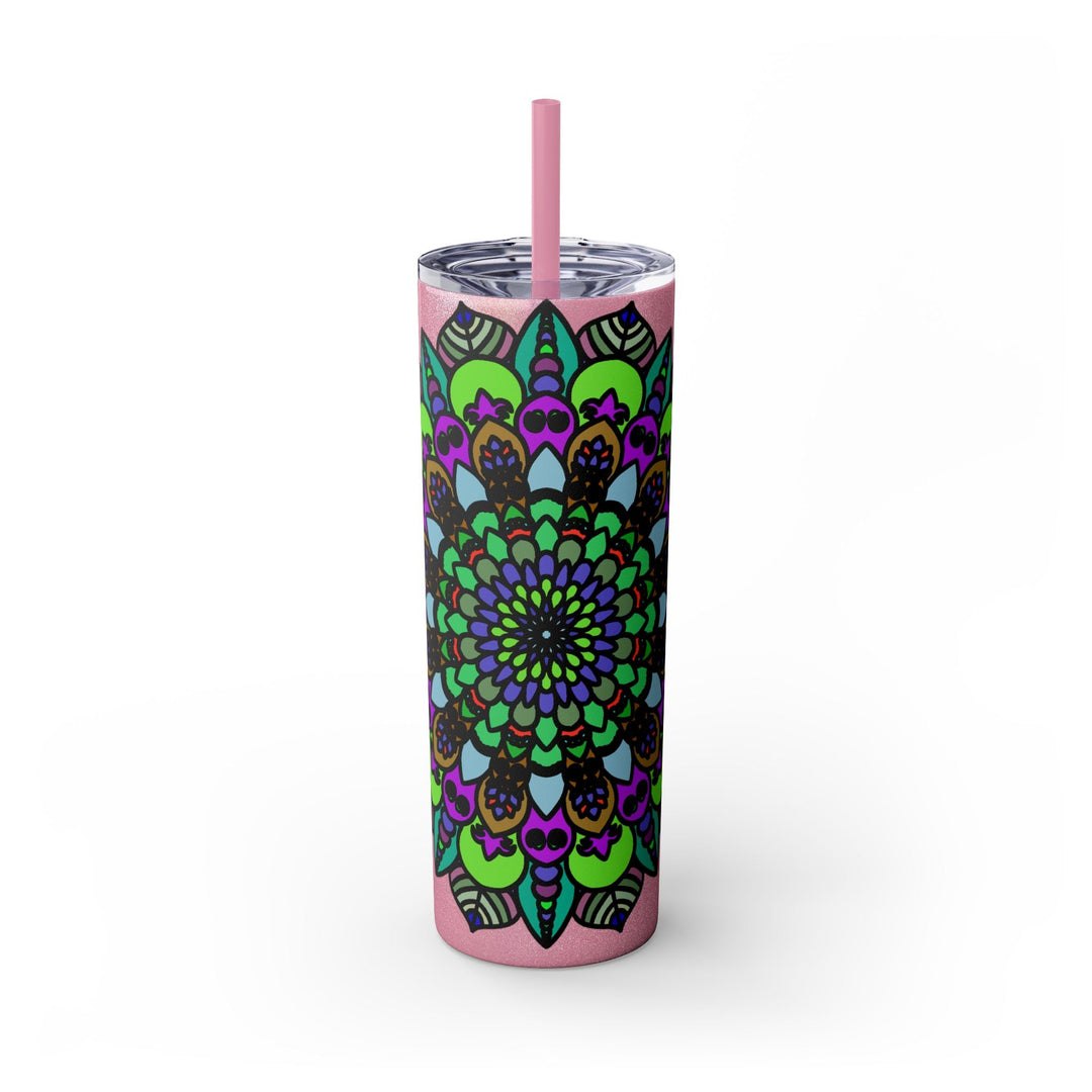 Colorful Mandala Skinny Tumbler - 20oz - Hot & Cold Mug - Blululi