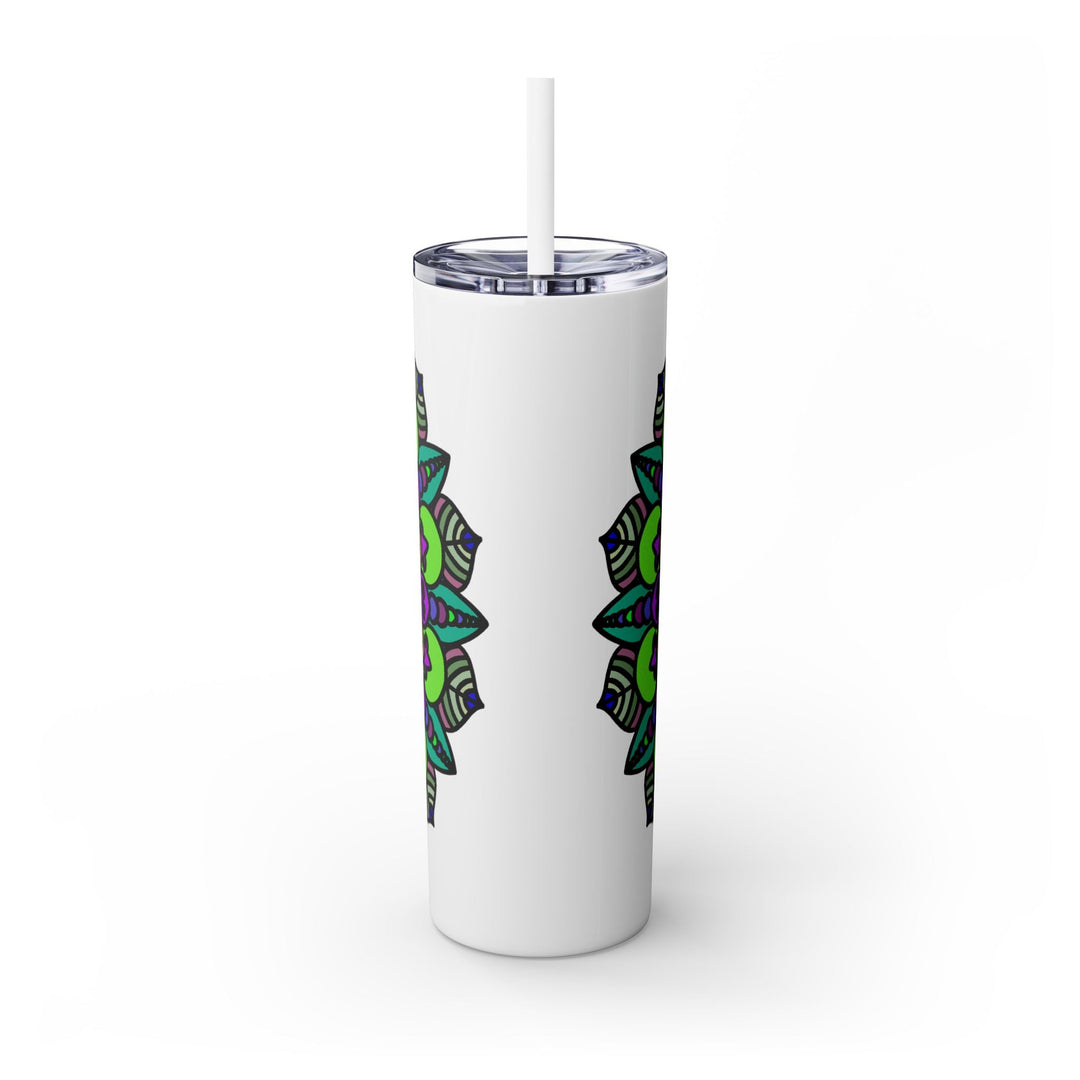 Colorful Mandala Skinny Tumbler - 20oz - Hot & Cold Mug - Blululi