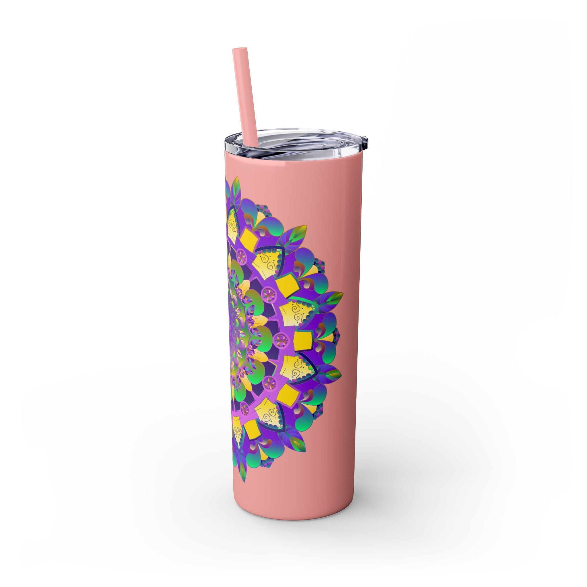 Colorful Mandala Skinny Tumbler - 20oz - Hot & Cold Mug - Blululi