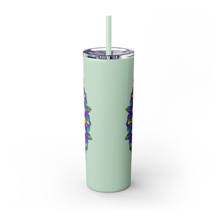 Colorful Mandala Skinny Tumbler - 20oz - Hot & Cold Mug - Blululi