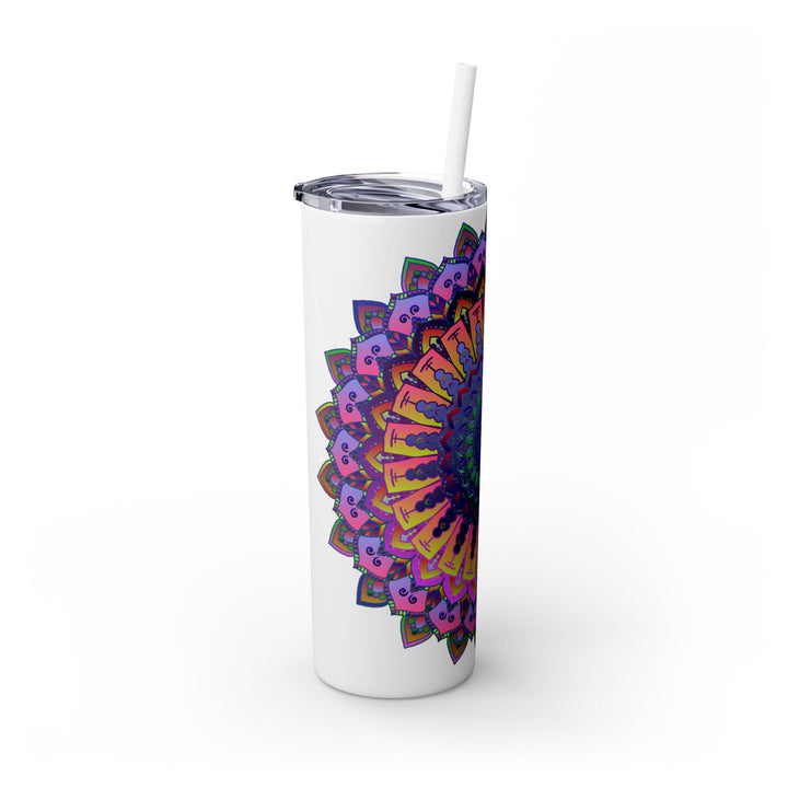 Colorful Mandala Skinny Tumbler - 20oz - Hot & Cold Mug - Blululi