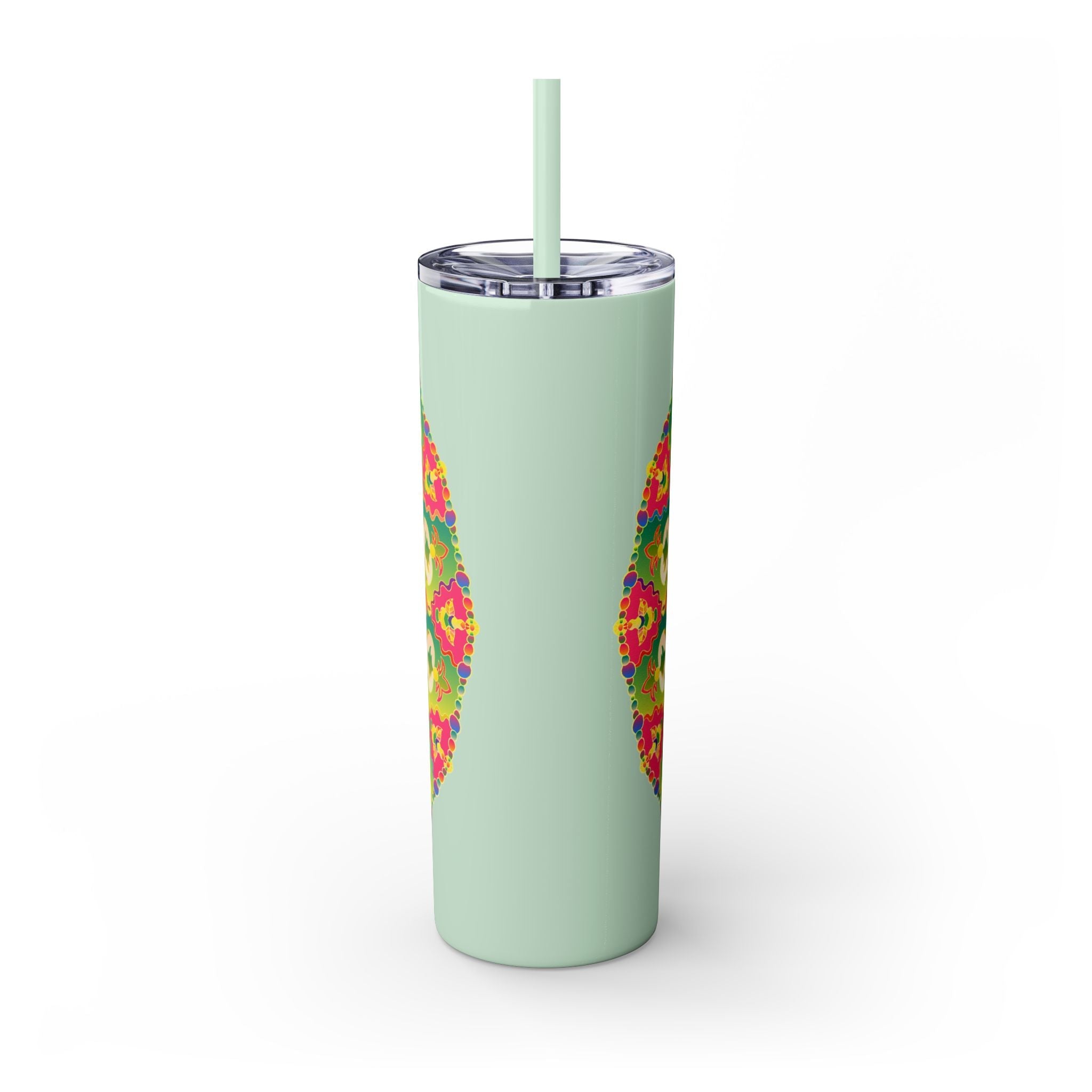 Colorful Mandala Skinny Tumbler - 20oz - Hot & Cold Mug - Blululi