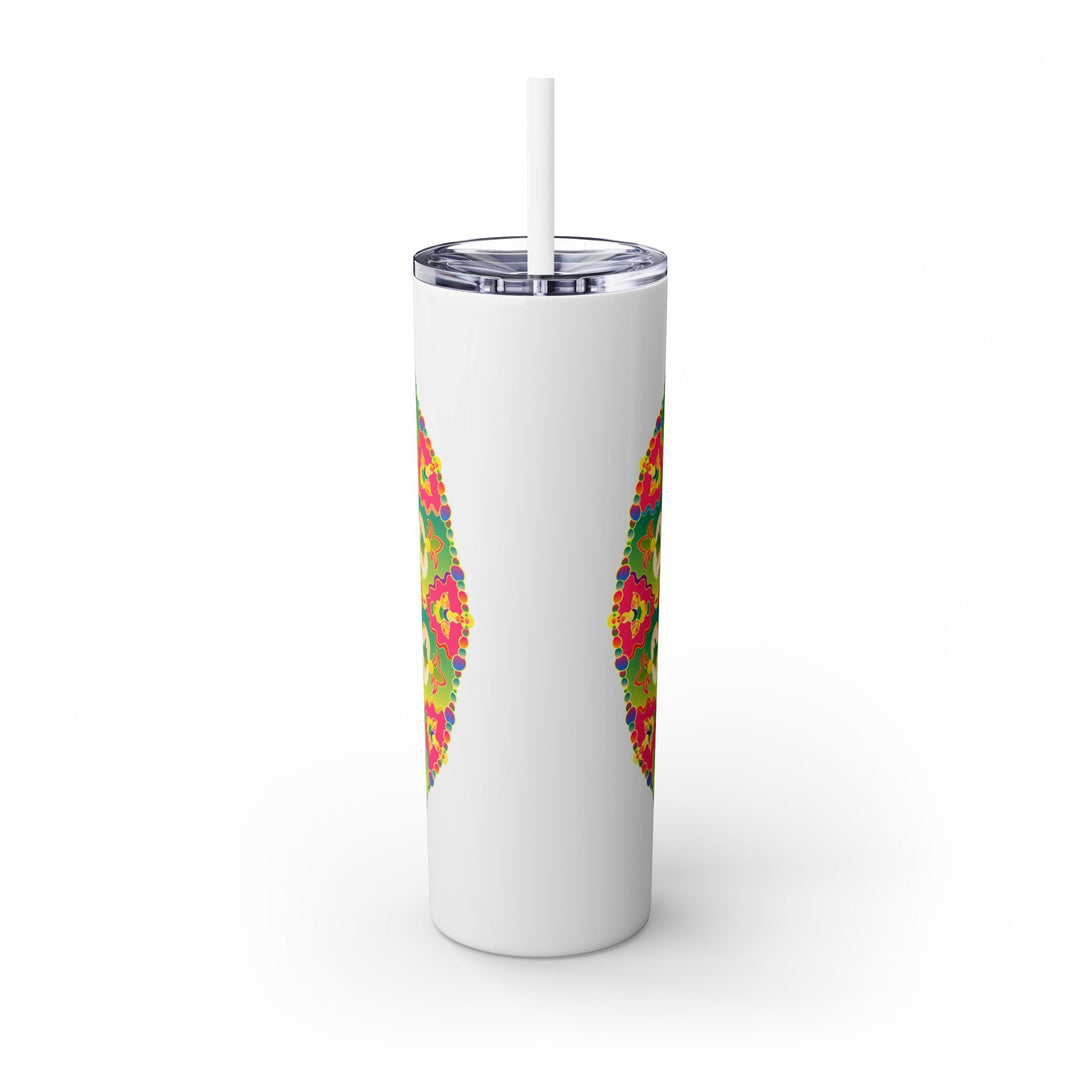 Colorful Mandala Skinny Tumbler - 20oz - Hot & Cold Mug - Blululi