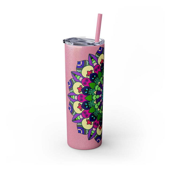 Colorful Mandala Skinny Tumbler - 20oz, Hot & Cold Mug - Blululi