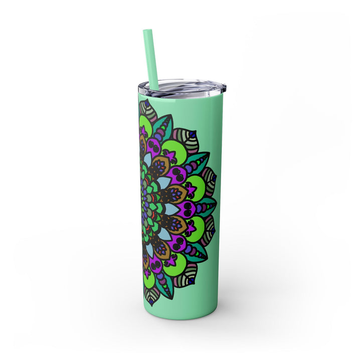 Colorful Mandala Skinny Tumbler - 20oz - Hot & Cold Mug - Blululi