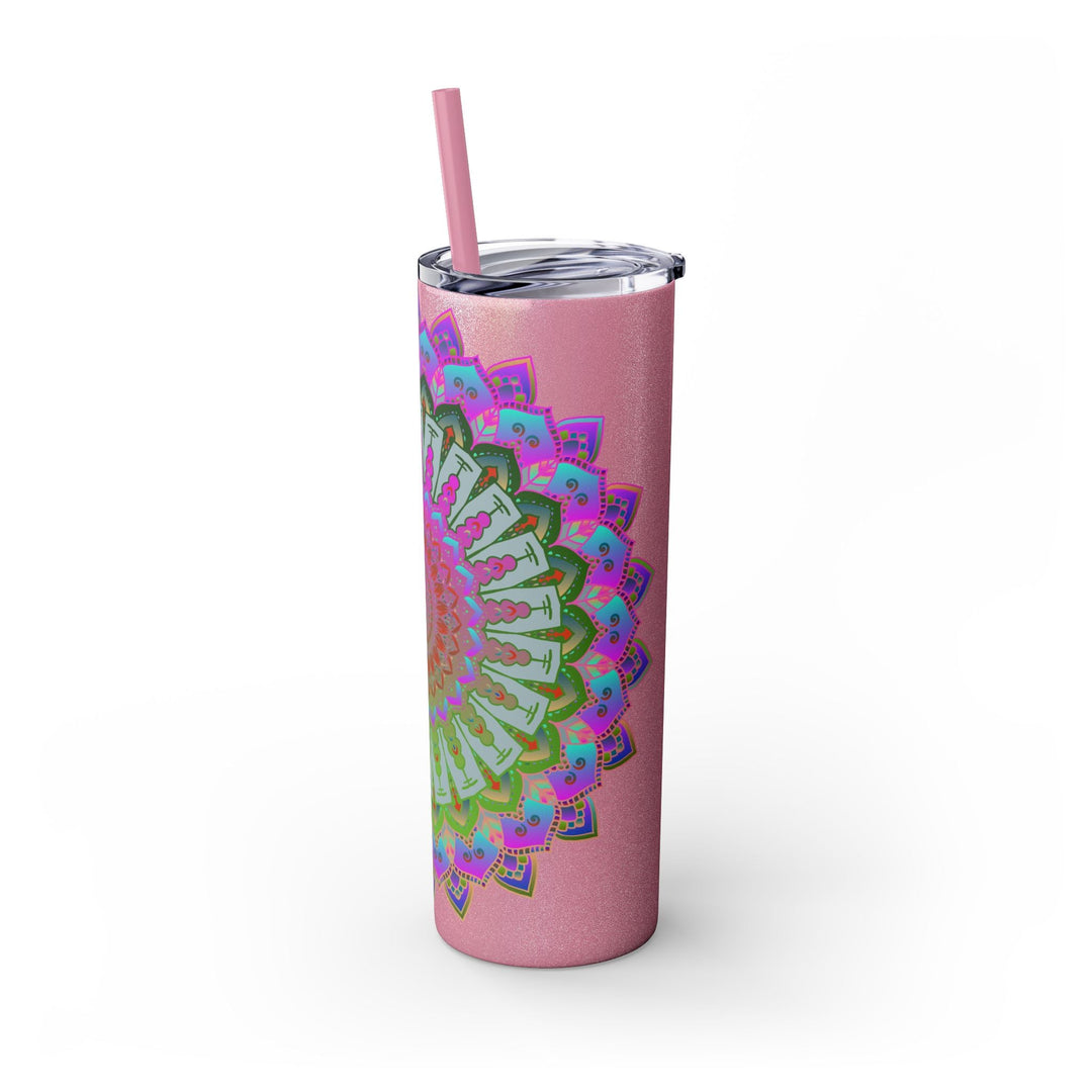 Colorful Mandala Skinny Tumbler - 20oz, Hot/Cold Mug - Blululi